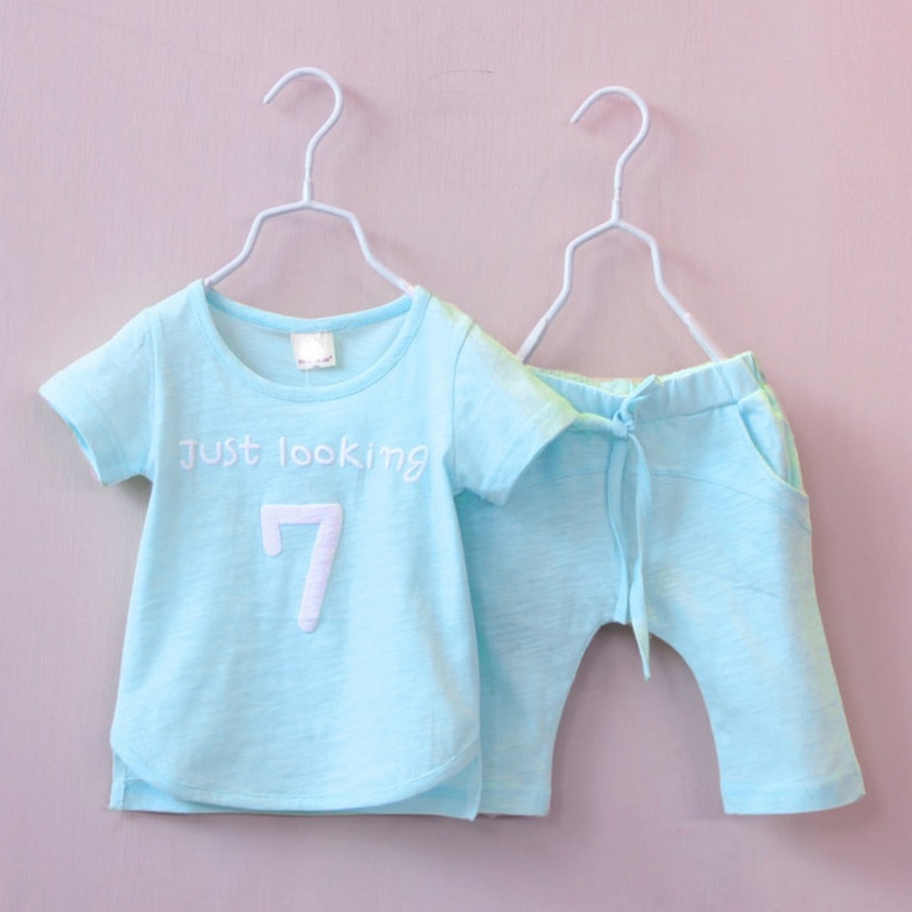 Boys Summer Matching Sets Outfit Blue Pajama Sets